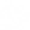 Icon of a person slipping and falling backwards, with motion lines indicating movement.