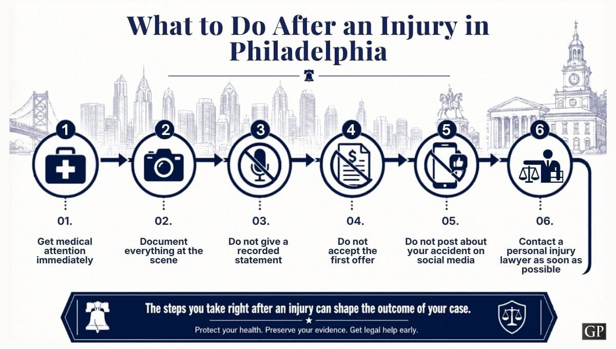what to do after an injury in philadelphia